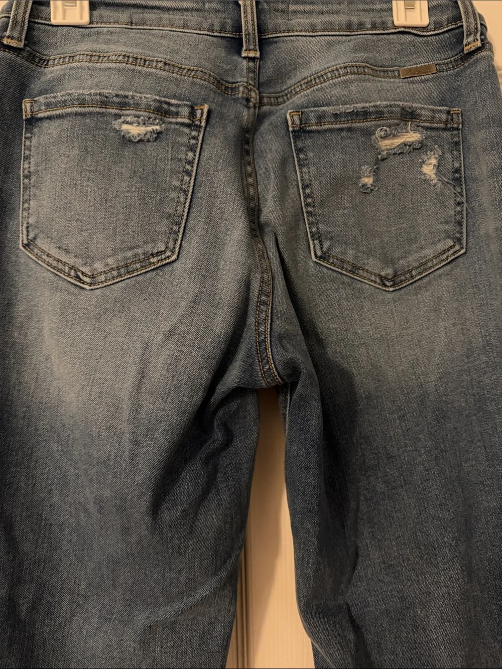 KanCan Light Blue Distressed Straight-Leg Jeans